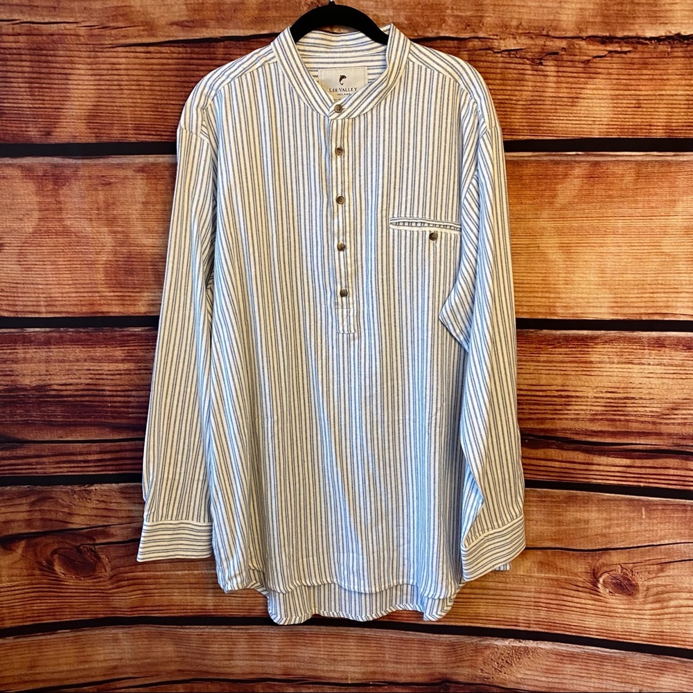 Blue & White Striped Cotton Nightshirt